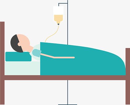 病床上的病人png卡通病床上的患者矢量素材aipng卡通矢量人物紧张图片