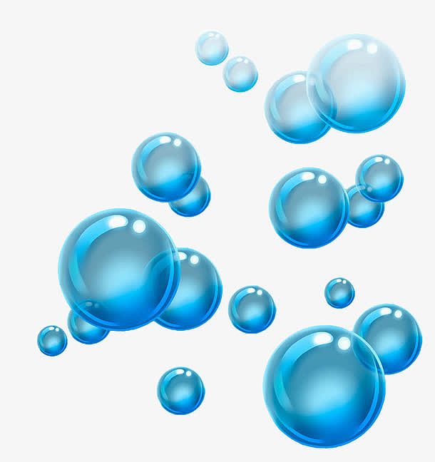 蓝色漂浮水气泡