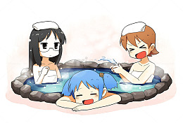 美女泡日本温泉图片素材