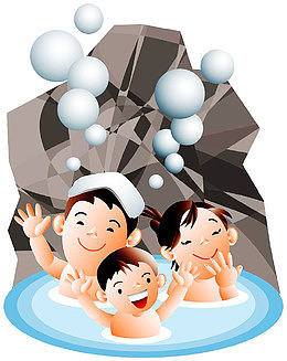 卡通日本温泉图片素材