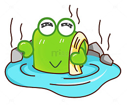 青蛙泡日本温泉图片素材