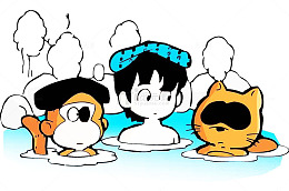 泡日本温泉图片素材