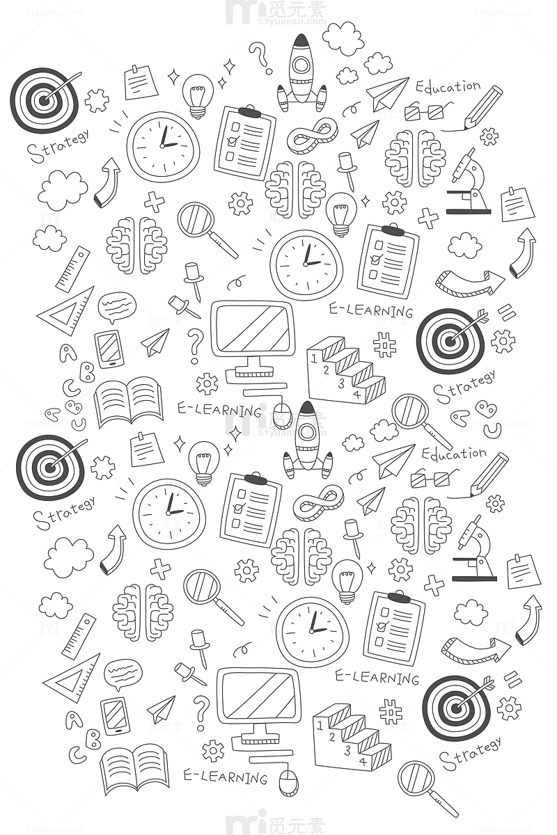 学校各元素集合背景图