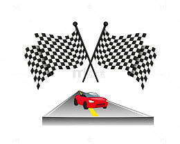 矢量卡通图案赛车道