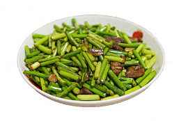 蒜台炒肉