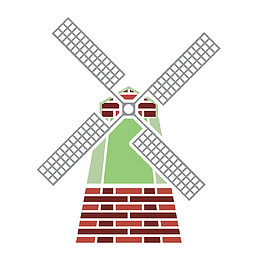 矢量风车建筑