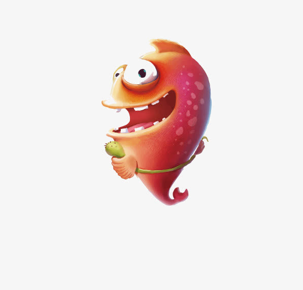 夸张红色卡通鱼