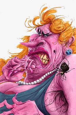 手绘丑陋的女人