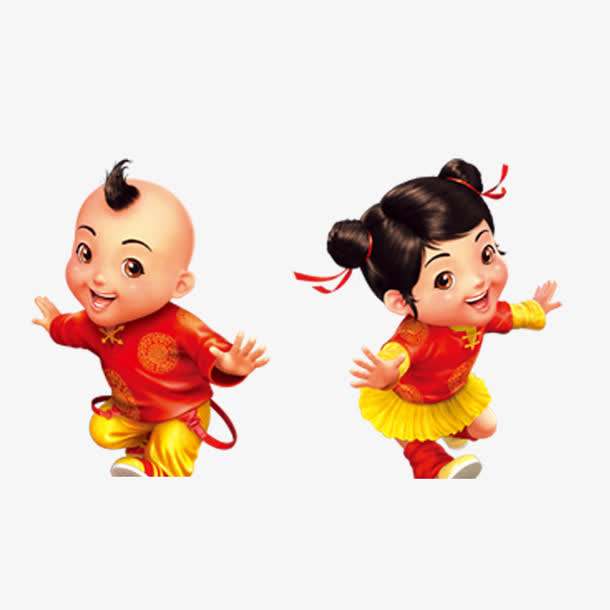 中国娃娃善财童子金童玉女