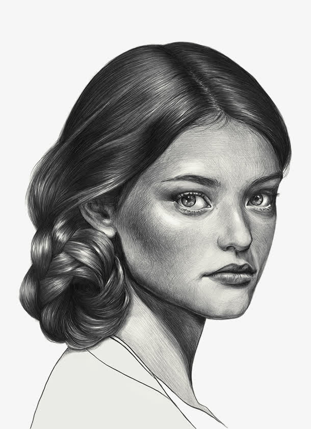手绘美女