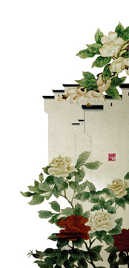 地产元素古风房屋建筑