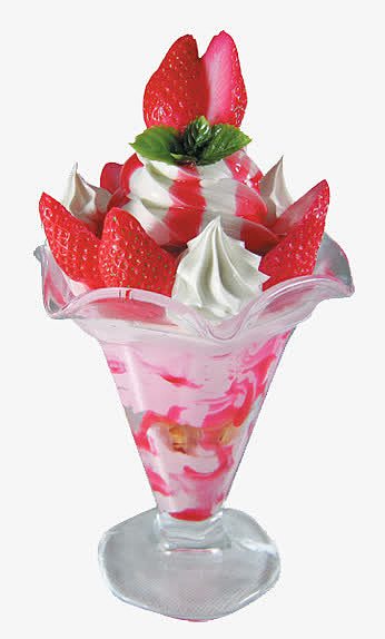 手绘冰淇淋素材饮料矢量图 草莓