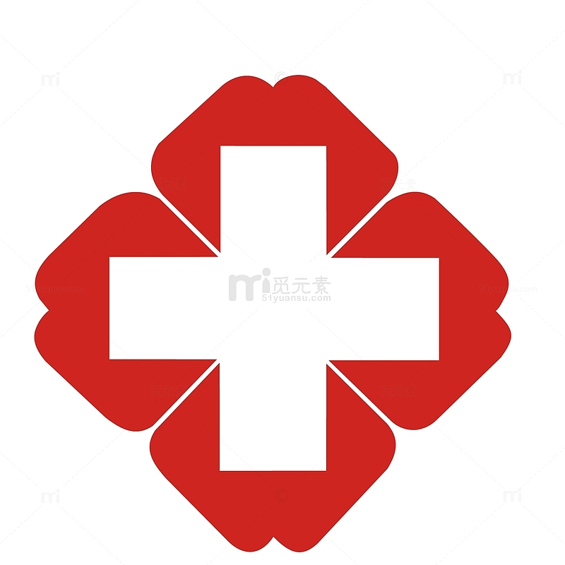 矢量红色红十字医院图标