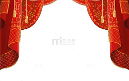 中国风红幕帘