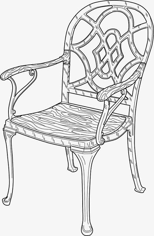 中式扶手椅简笔画