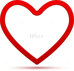 红色线条爱心边框