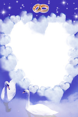 白天鹅梦幻爱心相框