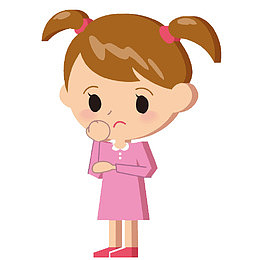 卡通委屈不开心女孩