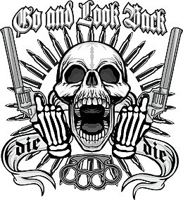 矢量拿手枪的骷髅