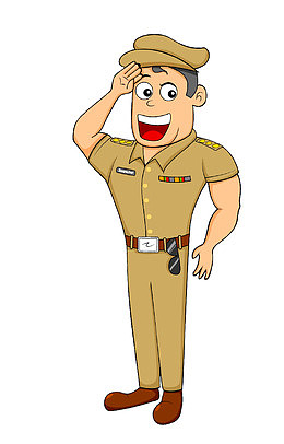 卡通敬礼的军人