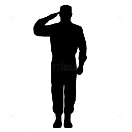 军人剪影标志敬礼