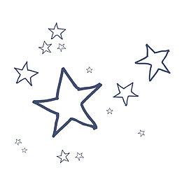矢量卡通手绘线条星星