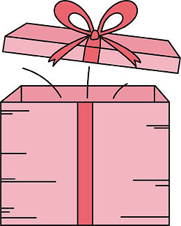粉色打开的礼盒