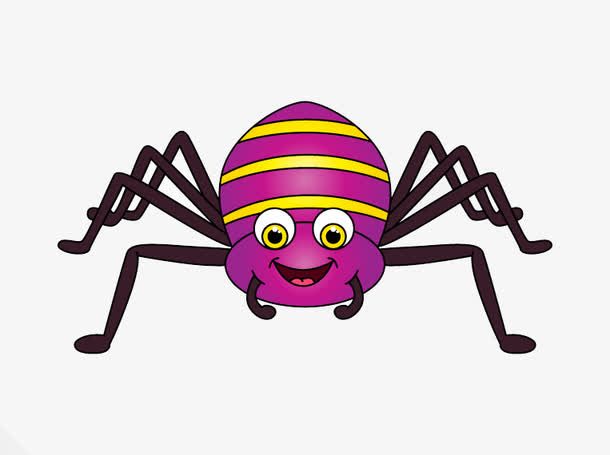 快乐的彩色蜘蛛矢量图