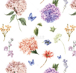 矢量水彩花朵底纹