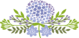 手绘蓝色花朵标题框