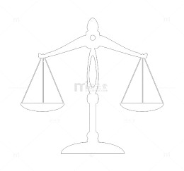 手绘简约线条天平
