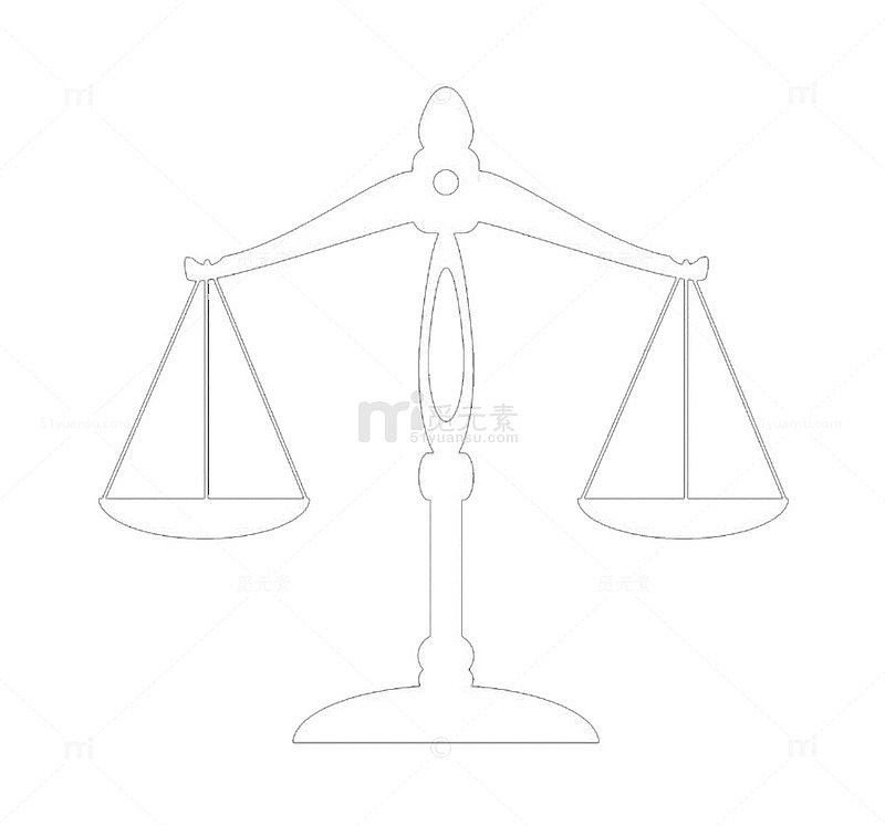 手绘简约线条天平
