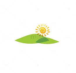 手绘简约扁平漂浮山
