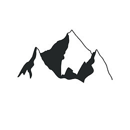 手绘黑色漂浮山