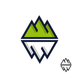 手绘漂浮山图标