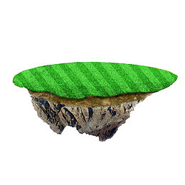 手绘漂浮山