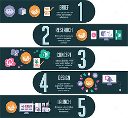 穿插排列深蓝色目录页