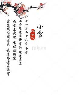 24节气小雪海报文字排版装饰