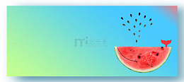 大暑卡通童趣蓝色banner