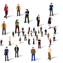 现代化商务带动人群背景矢量素材