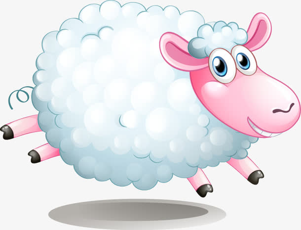 卡通可爱大眼绵羊图案