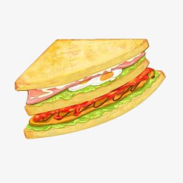 三明治手绘画素材图片