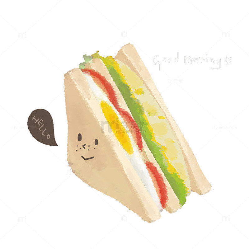 手绘三明治