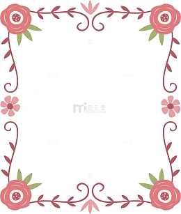 贺卡蔷薇花信件边框