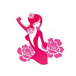 美女花朵减肥logo