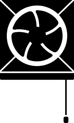 矢量简约黑色手绘排气扇