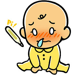 卡通宝宝生病流鼻涕泡