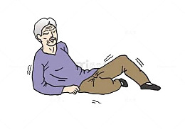 卡通晕倒的老人家