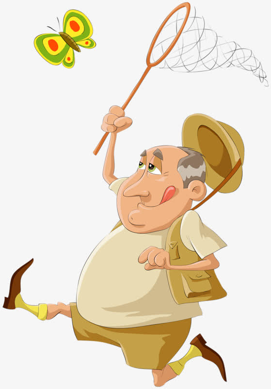 扑蝴蝶的老人