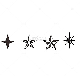 黑色十字星五角星素材